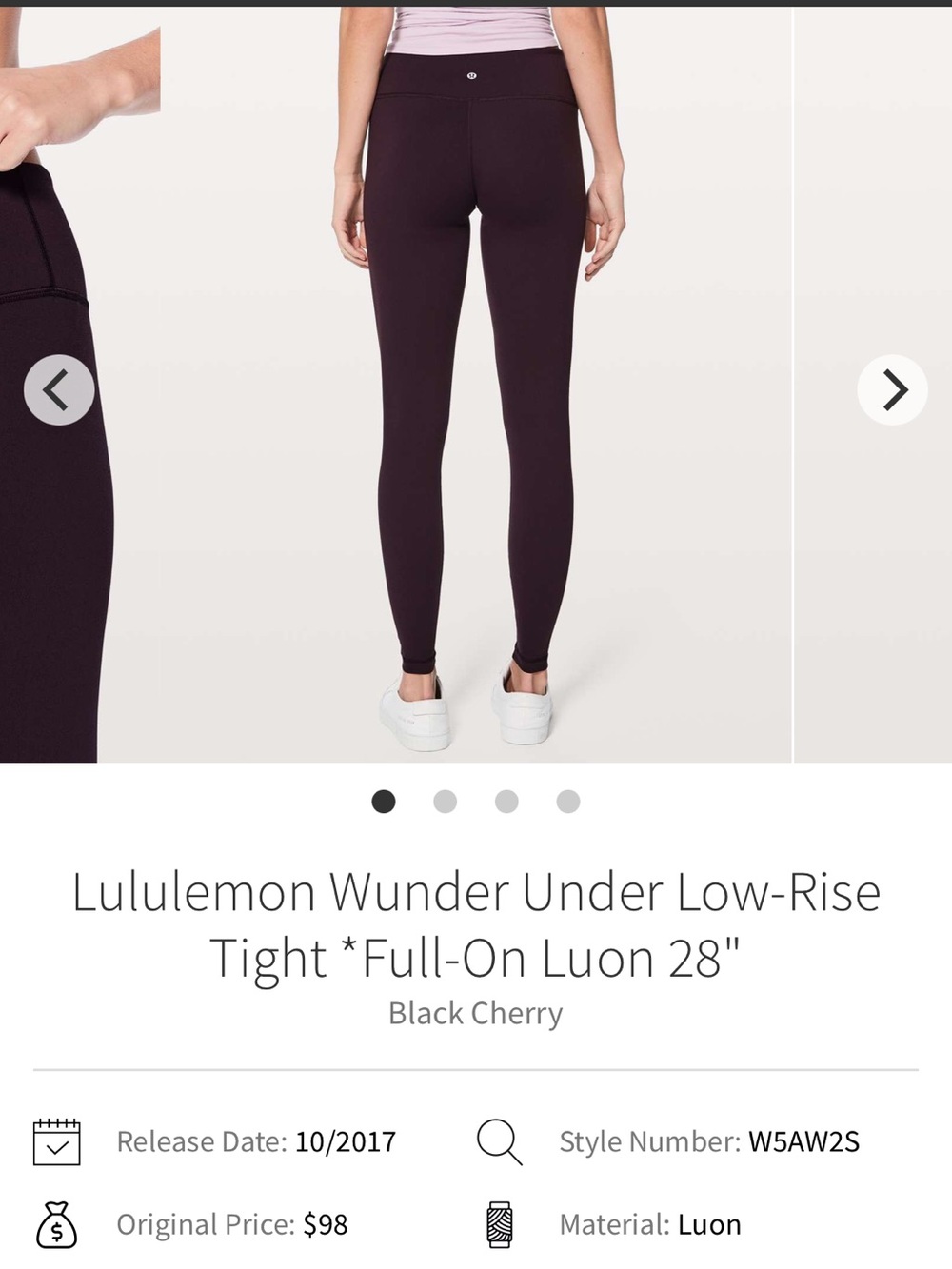 lululemon athletica High-Rise Legging in Deep Cherry